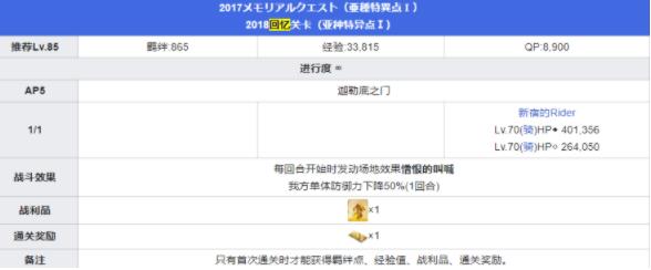 fgo五周年回忆关卡配置攻略：五周年回忆关卡奖励大全图片5