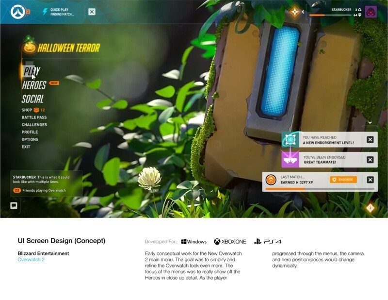 《守望先锋2》主菜单界面泄露！有氪金战斗通行证