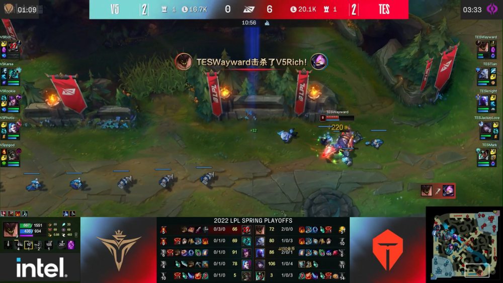 全华班的奇迹，TES让二追三战胜V5，小天盲僧精彩绝伦