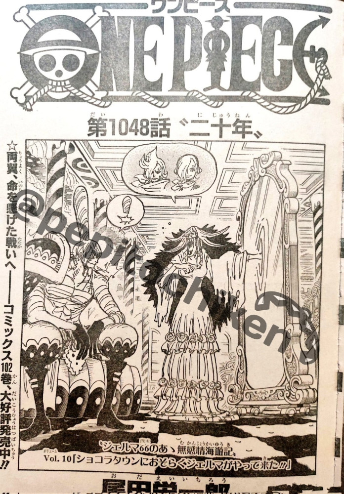 海贼王1048话全图，传次郎干掉大蛇，路飞流樱对决火焰巨龙凯多