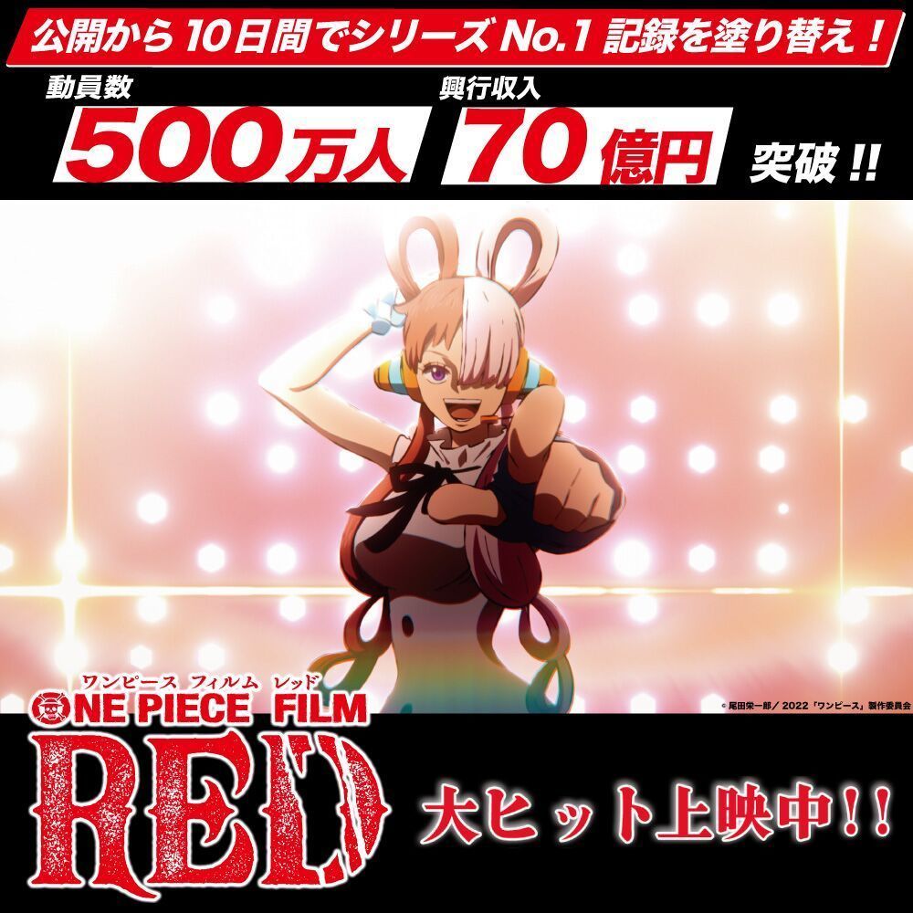 《海贼王RED》上映十天破70亿日元，百亿票房稳了！香克斯YYDS