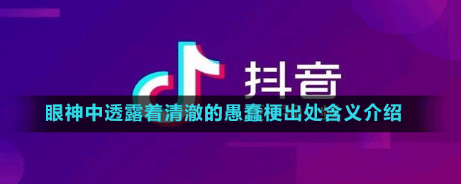 眼神中透露着清澈的愚蠢是什么梗-抖音眼神中透露着清澈的愚蠢梗出处含义介绍