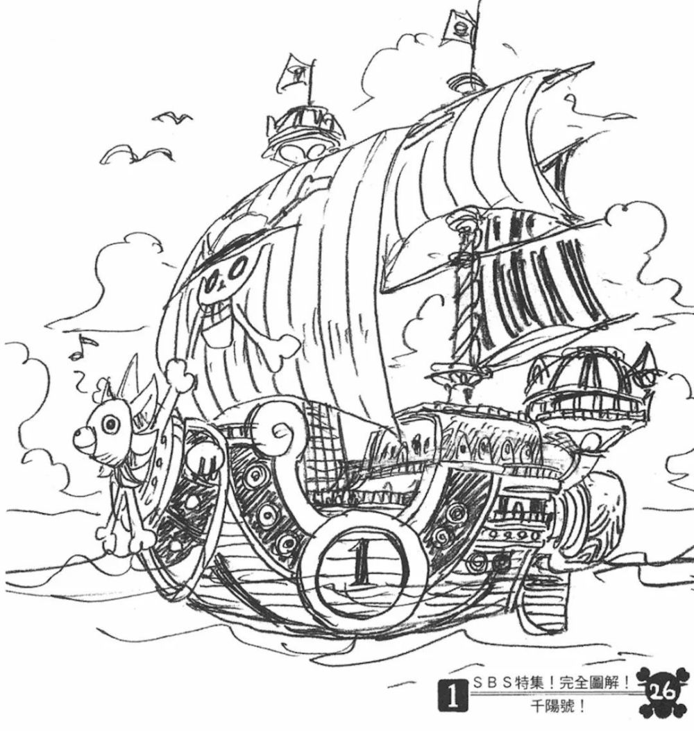 海贼王SBS-草帽团的船“千阳号”完全图解，了解一下他们的家吧！