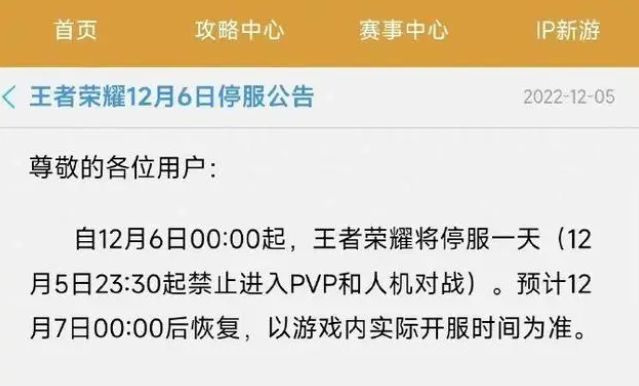 王者荣耀12月6日停服一天有什么补偿-12月6日停服补偿最新消息