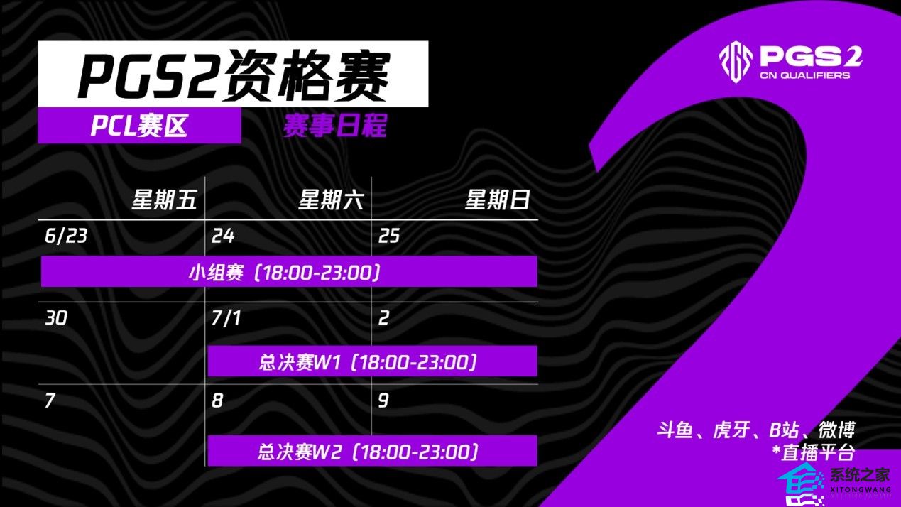 2023PCL赛区PGS2资格赛赛程公布